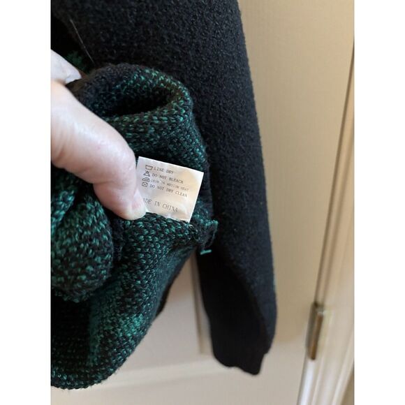 HOLIDAY TIME Soft Sweater Womens Xl Black Green Knit Sequin Trees Ugly Christmas - Picture 6 of 7